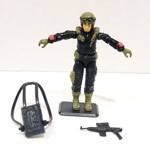 Hasbro GI JOE Night Force Crazylegs 3.75" Action Figure Backpack v2 Vintage 1988
